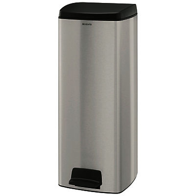 Brabantia MotionControl Rectangular Pedal Bin, Fingerprint Proof Matt Steel, 25L